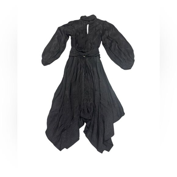 🔥ACLER luxury brand black Kerrison Draped Jersey long sleeve Maxi Dress size 2 - Picture 4 of 13